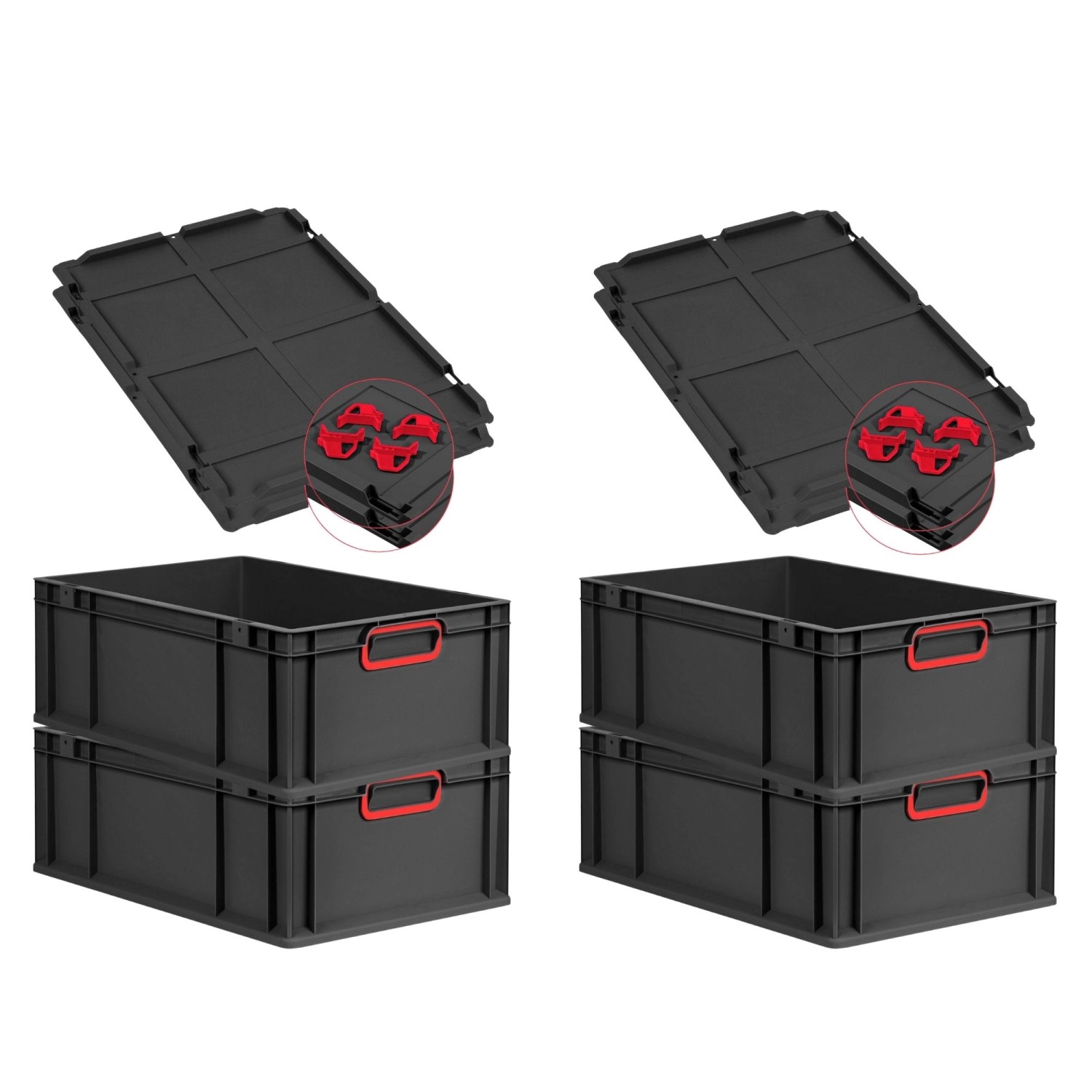 PROREGAL SuperSparSet 4x Eurobox Nextgen Color Mit Auflagedeckel HxBxT 22x4 günstig online kaufen