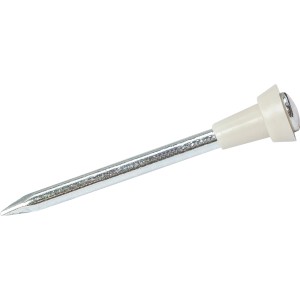 Stahlnagel isoliert, Ø 2 mm x 30 mm, mit weißem Kunststoffkopf für Nagelschellen.