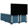 Blaues vidaXL Boxspringbett (140x190 cm) mit Matratze und Kopfteil.