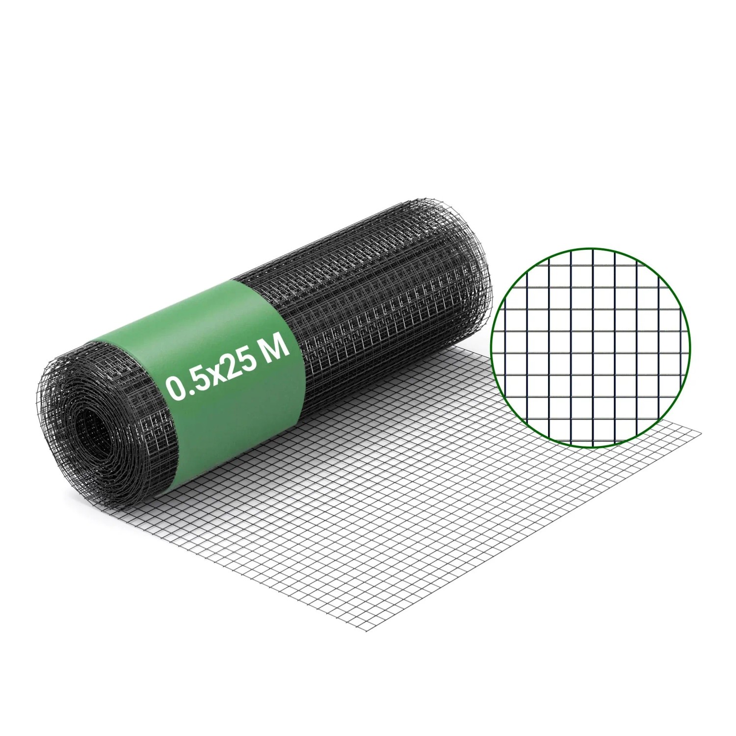 Wiltec Maschendrahtzaun 50cmx25m 0,9mm 12x12mm Drahtgitter Volierendraht Stahl