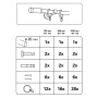 Abbildung der Bestandteile des Gardinia Gardinenstangen-Sets Zylinder Ø 20 mm Edelstahloptik 120 cm.