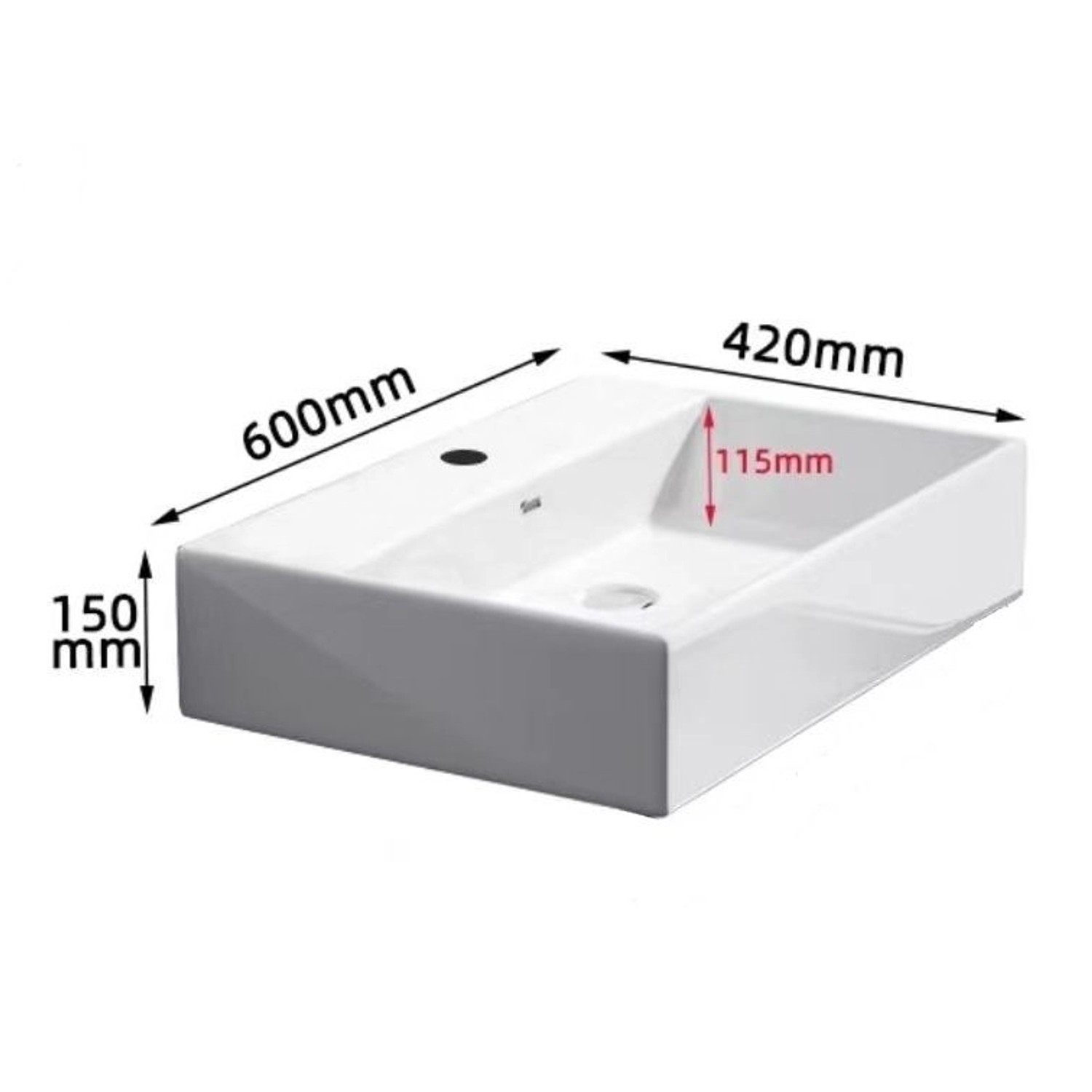 Glasdeals Aufsatz- und Wandwaschtisch AHW2015 in 60 × 42 × 15 cm Weiß 2015 günstig online kaufen