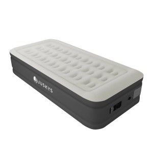 Juskys Luftbett Sapri M, grau/anthrazit, selbstaufblasend mit elektrischer Pumpe.