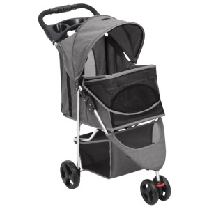 vidaXL Hundewagen Faltbar Grau 80x46x98 cm Oxford-Gewebe 172197