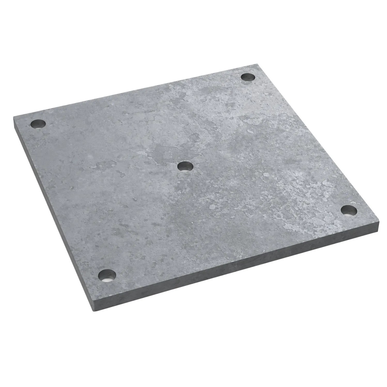 SOTECH Anschweißplatte 250 x 250 x 10 mm Stahl Q235 Schwarz Unbehandelt 5 Befestigungslöcher Ø13 mm