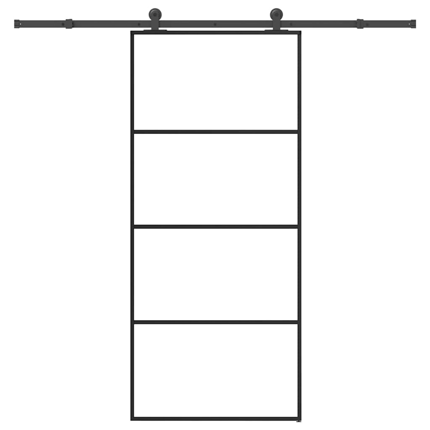 vidaXL Schiebetür mit Beschlag 90x205 cm ESG-Glas & Aluminium 3332871 günstig online kaufen