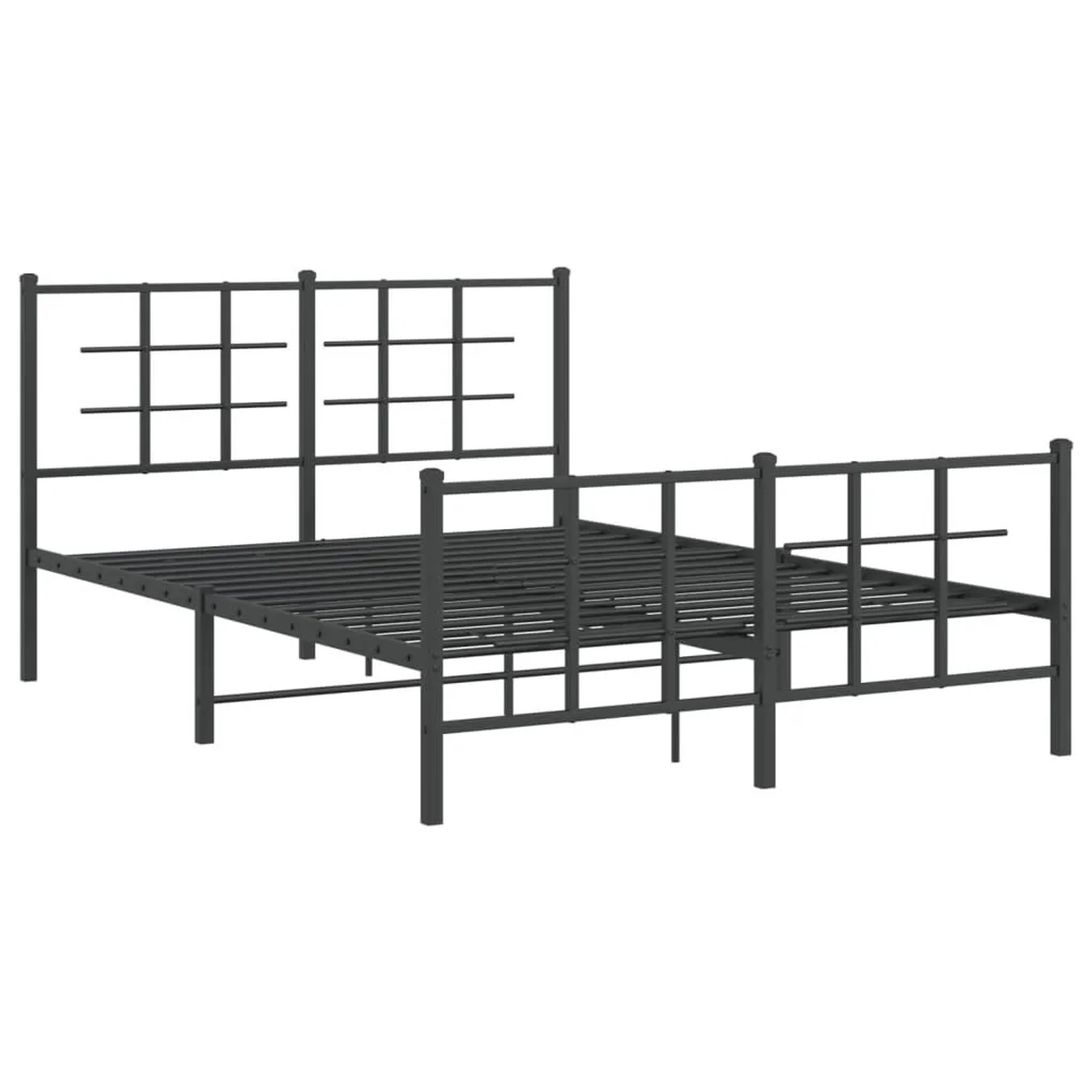 vidaXL Bettgestell mit Kopfteil und Fußteil Metall Schwarz 135x190 cm 35557 günstig online kaufen