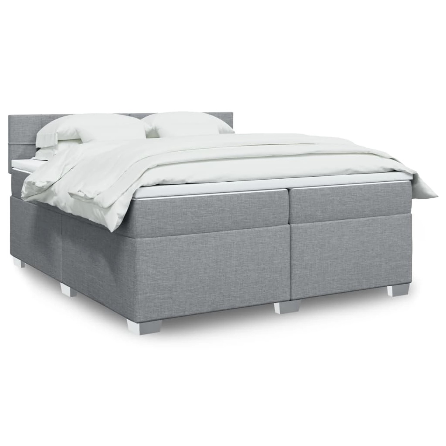 vidaXL Boxspringbett mit Matratze Hellgrau 200x200 cm Stoff 3288295 günstig online kaufen