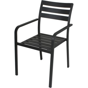 Gartenstuhl Treviso, 4er-Set, anthrazitfarben, aus Aluminium, für Garten und Terrasse.