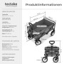Tectake Bollerwagen Leon Faltbar Mit Bremsen und Gummierten Kunststoffrädern  91 x 53 50 x 101 cm Grau_6