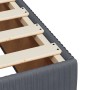 Detailansicht Boxspringbett dunkelgrau mit Lattenrost. Bett aus Samt, 200x200 cm.