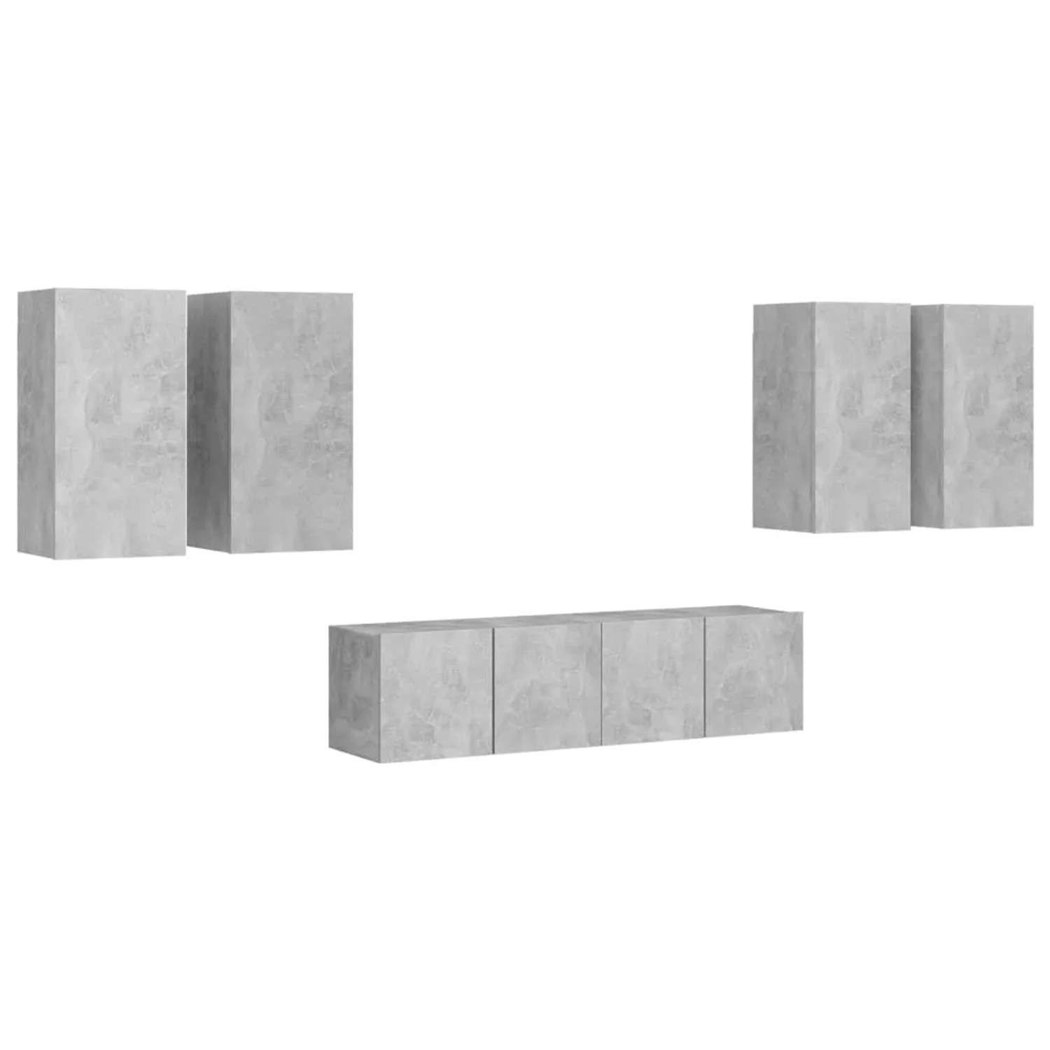 vidaXL 6-Tlg TV-Schrank-Set Betongrau Holzwerkstoff 3079099
