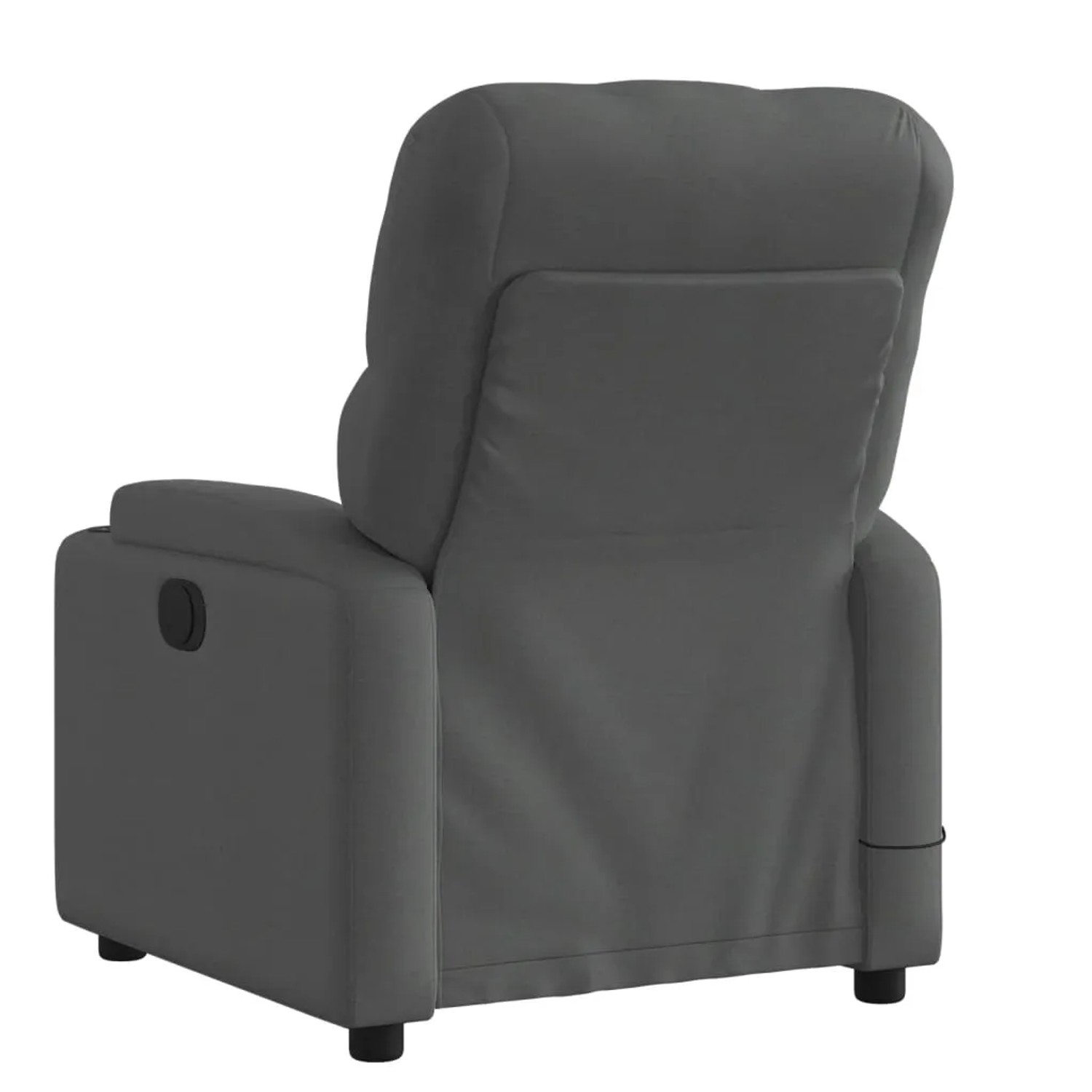 Dunkelgrauer vidaXL Massagesessel Modell 10 aus Samt, Rückansicht.