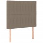 Boxspringbett Taupe 80x200cm mit Stoffbezug und Kopfteil.
