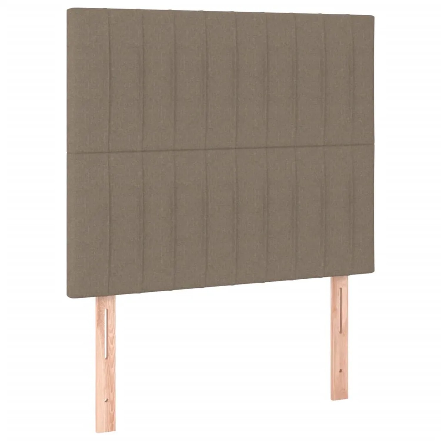 Boxspringbett Taupe 80x200cm mit Stoffbezug und Kopfteil.