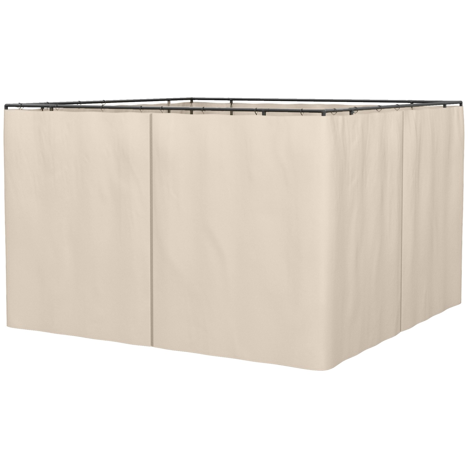Outsunny Gazebo Ersatzvorhang Polyester Beige 302L x 205H cm günstig online kaufen