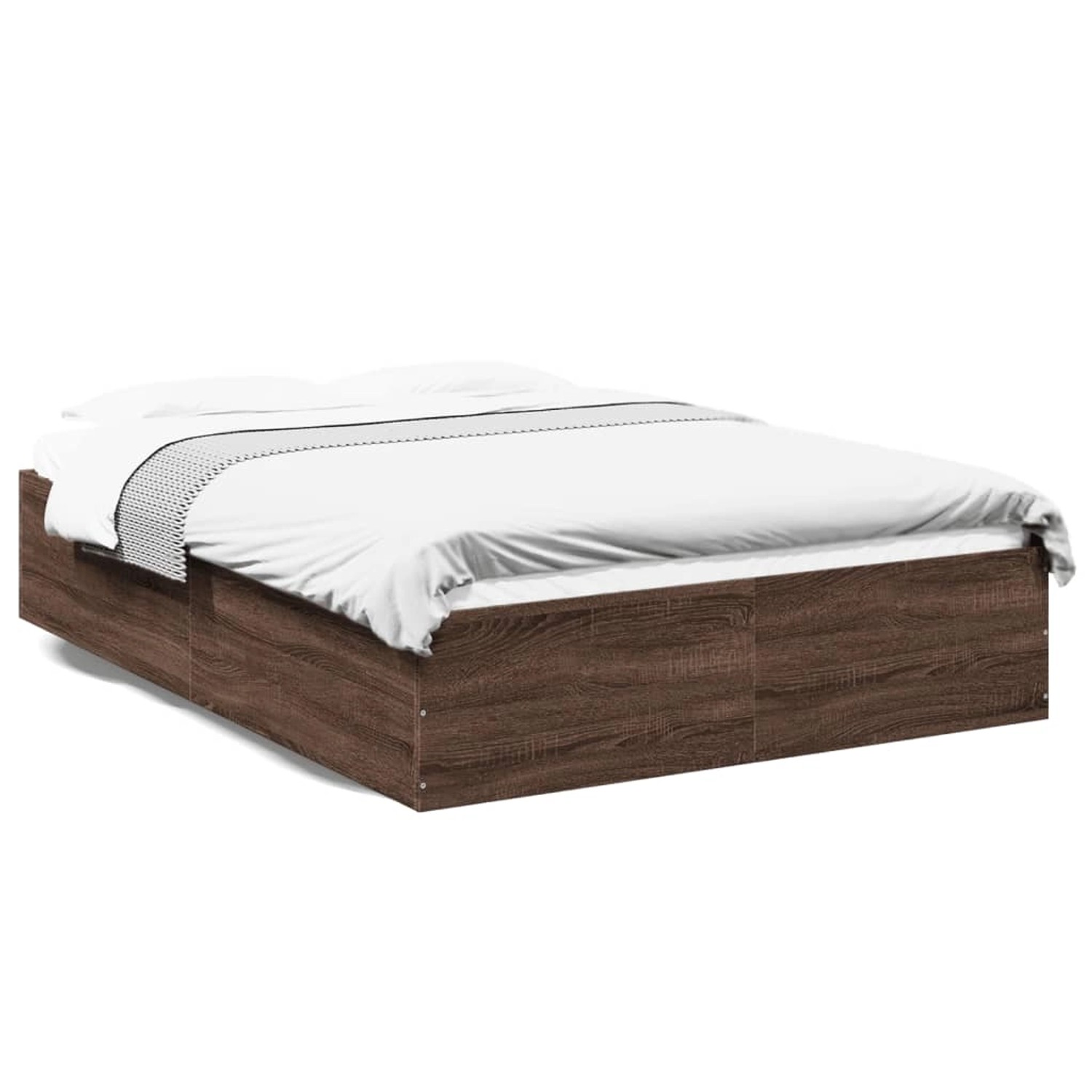 vidaXL Bettgestell Braun Eichen-Optik 135x190 cm Holzwerkstoff 3281041 günstig online kaufen