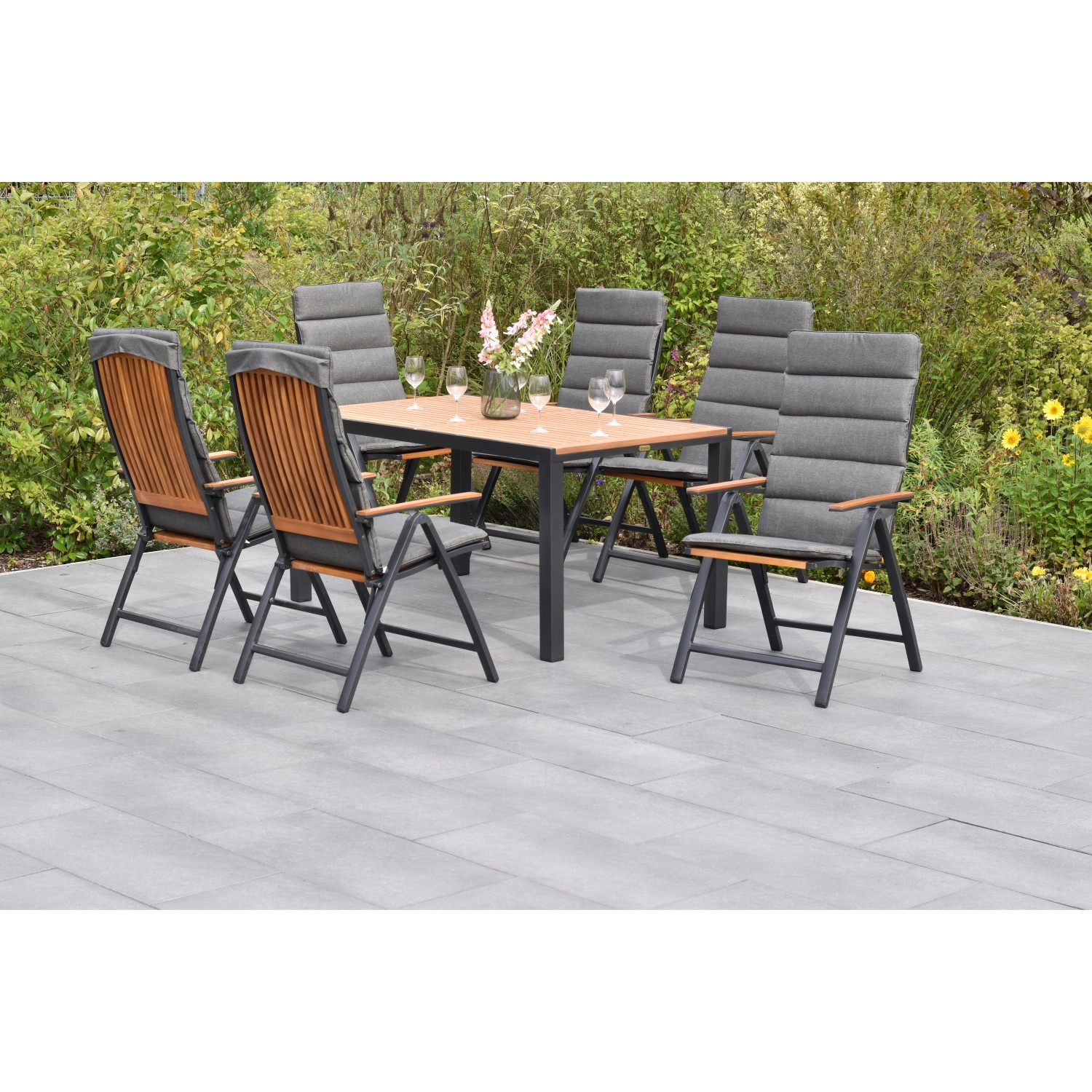 Merxx Athos Set 13-tlg mit Gartentisch 150 x 90 cm inkl. Kissen Aluminium A günstig online kaufen
