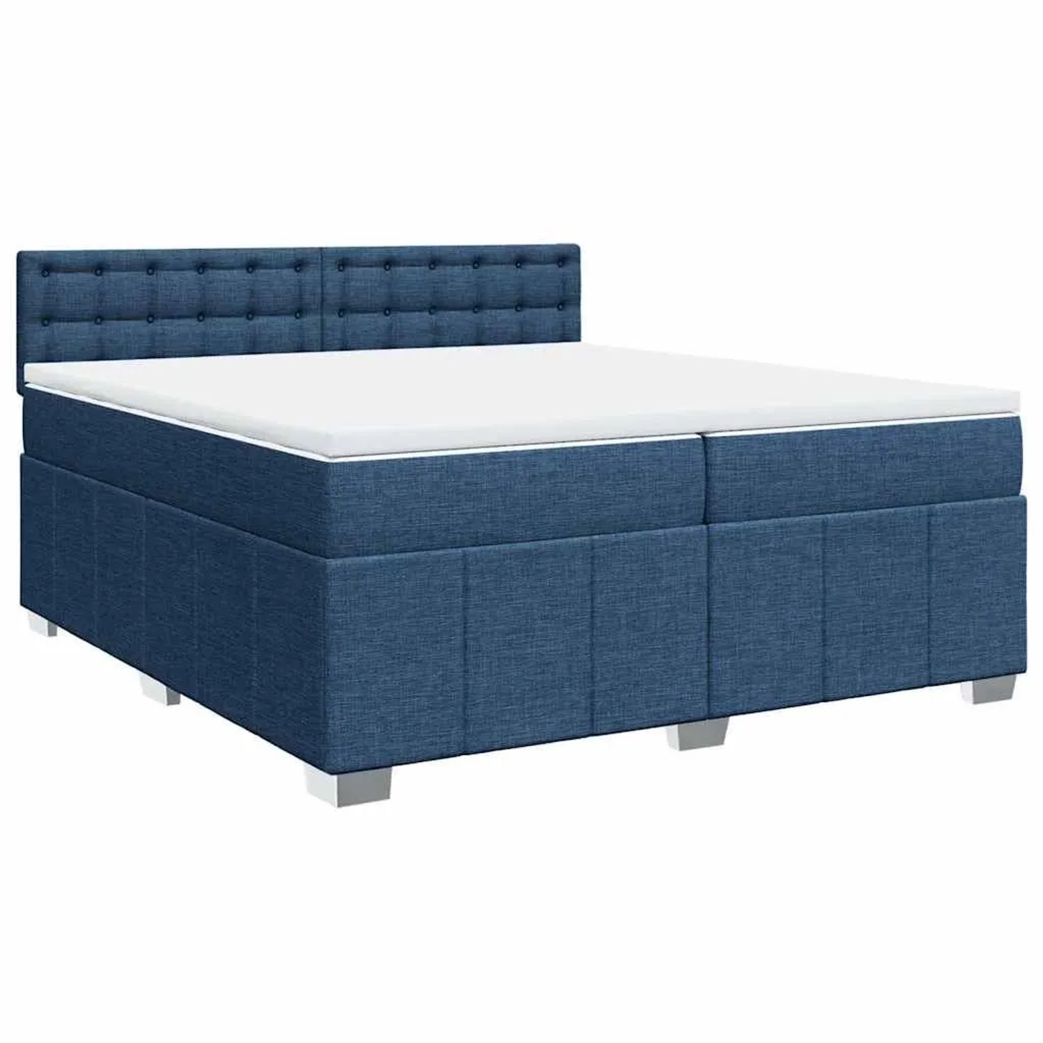 vidaXL Boxspringbett mit Matratze Blau 200x200 cm Stoff 3287195 günstig online kaufen
