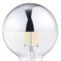 Trio E27 LED-Leuchtmittel in Tropfenform, 7W, Warmweiß, mit verspiegelter Oberfläche.