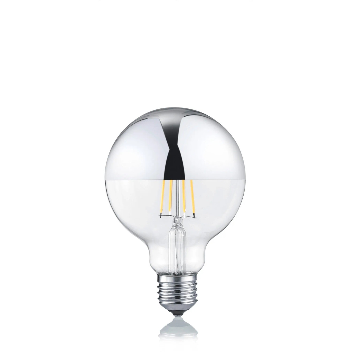 Trio E27 LED-Leuchtmittel in Tropfenform, 7W, Warmweiß, mit verspiegelter Oberfläche.