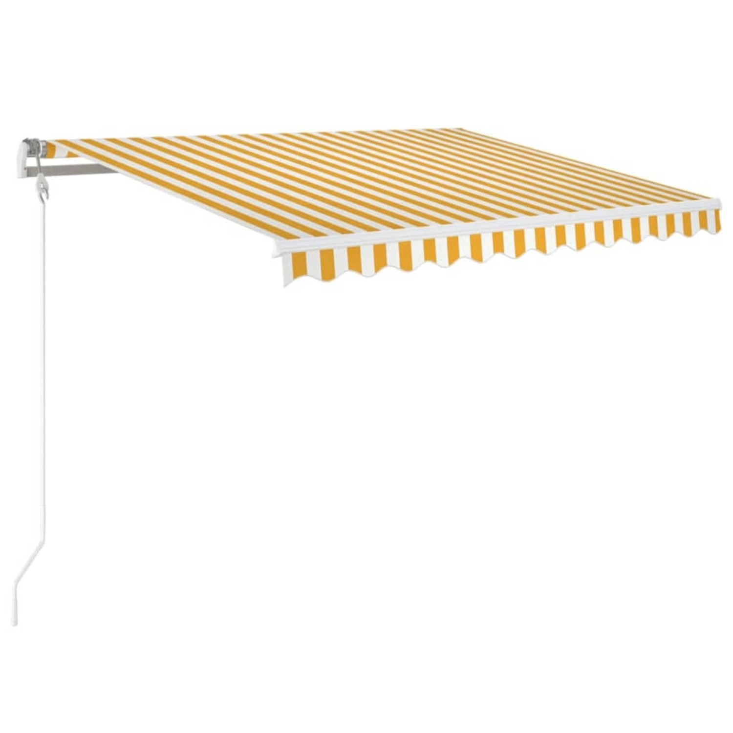 furnicato Markise Automatisch Einziehbar 350x250 cm Gelb und Weiß günstig online kaufen
