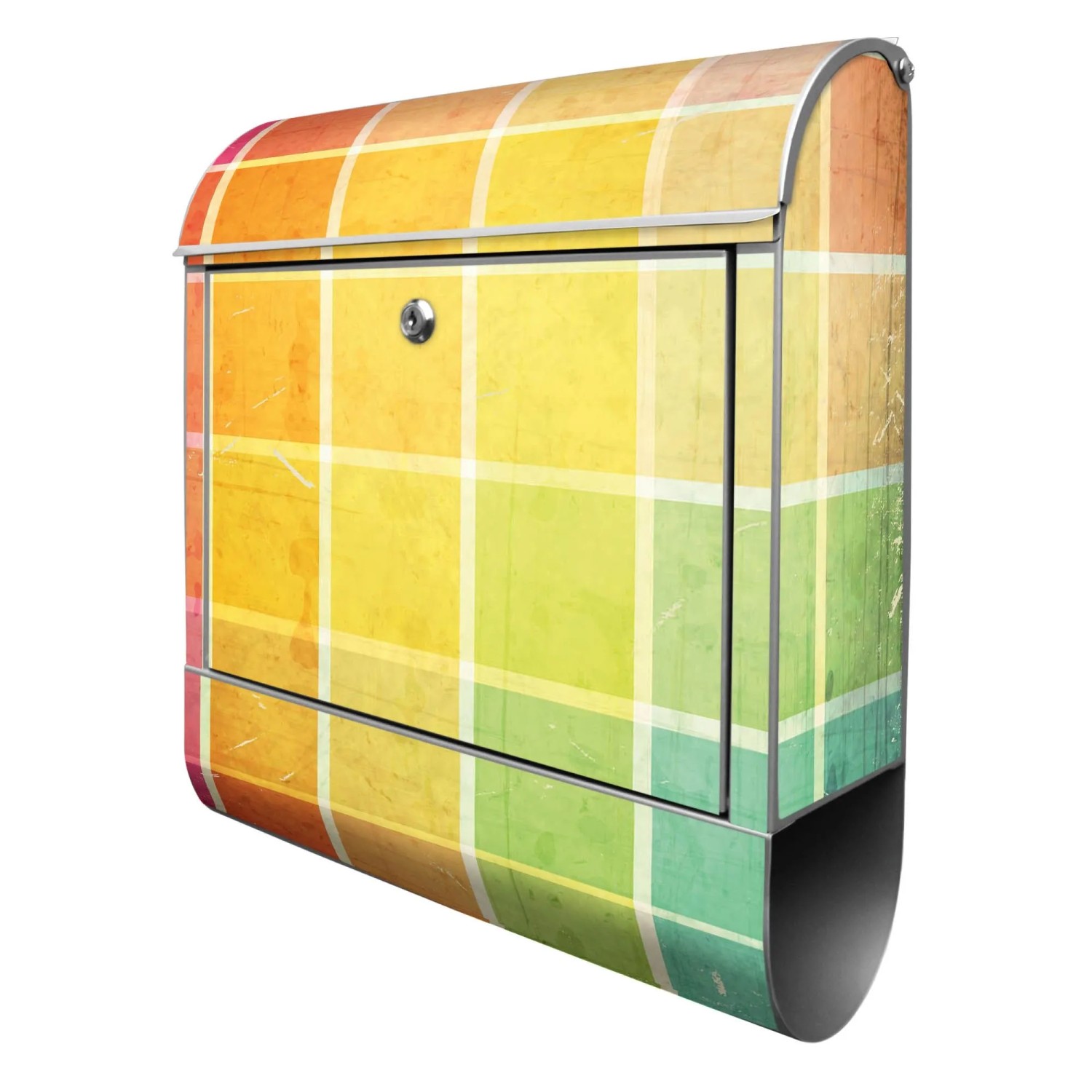 Banjado Design Briefkasten Silber Pulverbeschichtet 39x47x14cm 2 Schlüssel günstig online kaufen