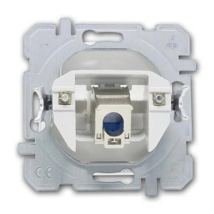 TEM LOGIQ RJ45 Netzwerkdose CAT6, 88 Weiß, Rückansicht ohne Rahmen.