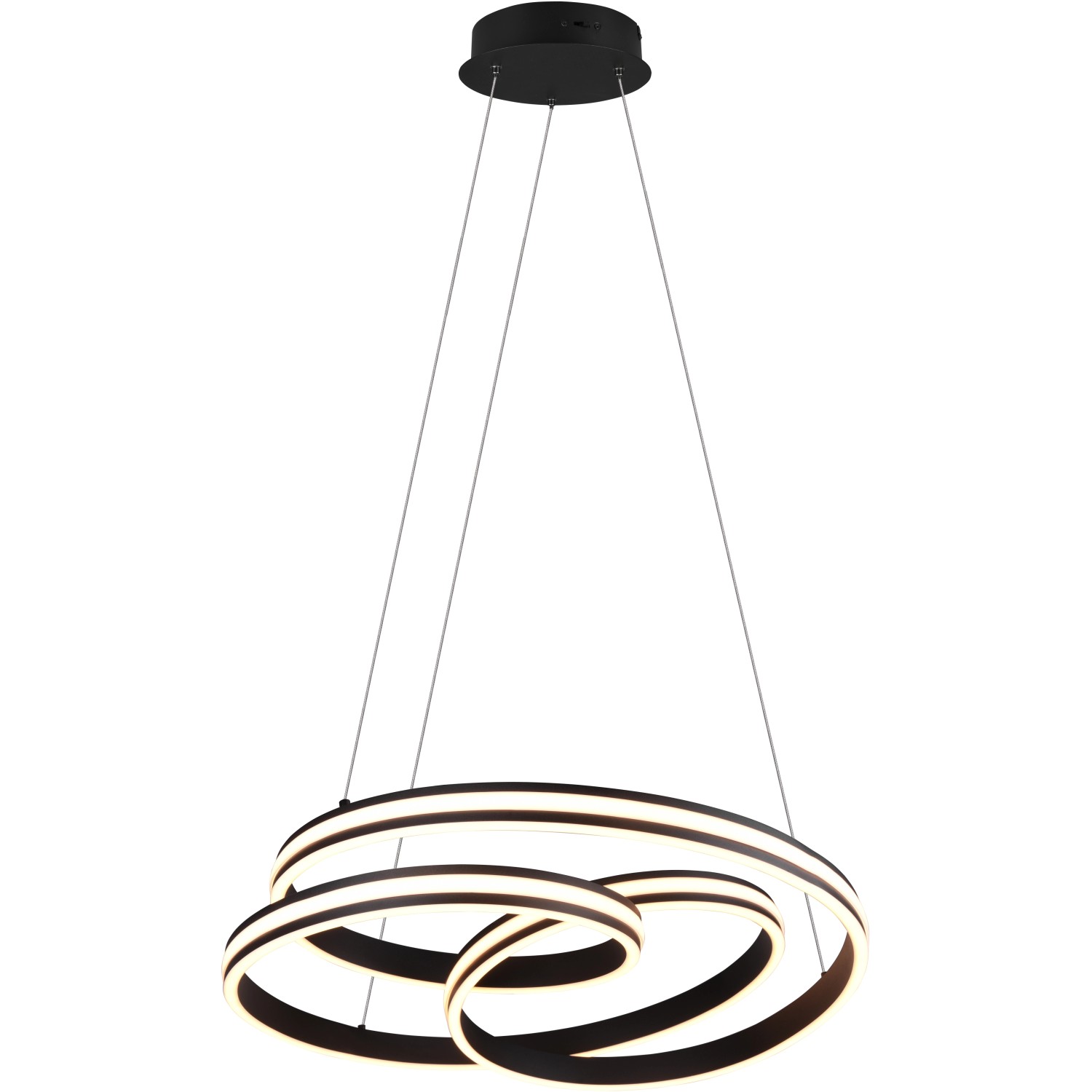 Trio LED-Pendelleuchte Nuria 1.500 mm x 600 mm x 600 mm Schwarz Matt günstig online kaufen