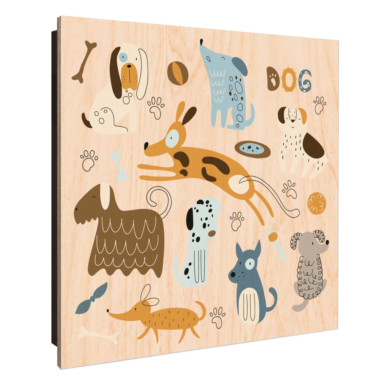 Banjado Schlüsselkasten Holz 30x30cm Schwarz Scharnier Rechts 50 Haken Desi günstig online kaufen