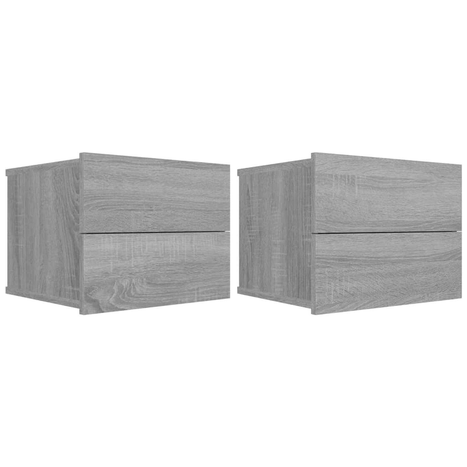 Vidaxl Nachttische 2 Stk. Grau Sonoma 40x30x30 Cm Holzwerkstoff günstig online kaufen