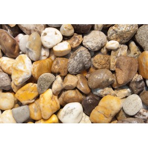 Bunte Flusskiesel, 32-50 mm, ideal für Garten- und Landschaftsbau. Zierkies im Big-Bag.