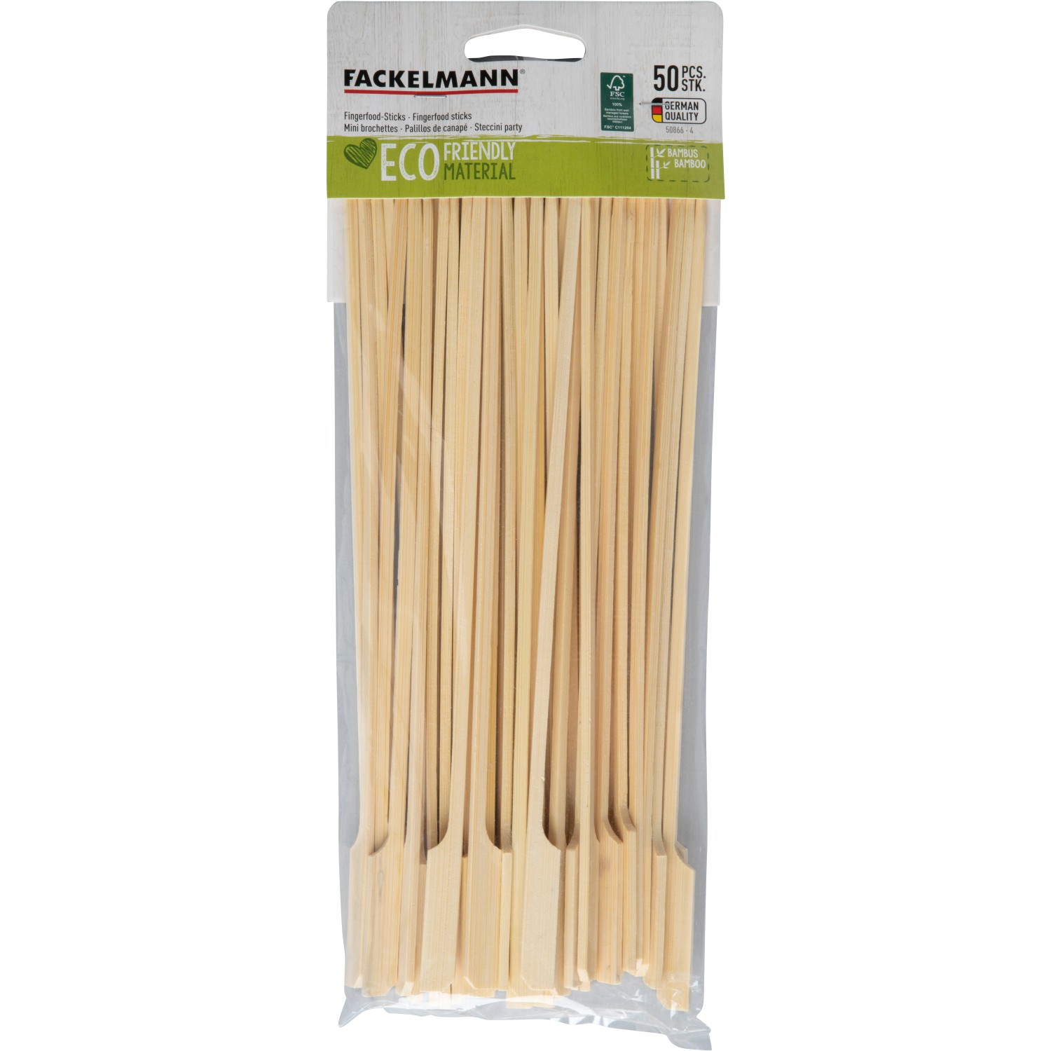 Bastoncini Di Bamb&ugrave; Per Fingerfood Fackelmann - 50 Pezzi Da 10 Cm Per Cocktail E Spiedini