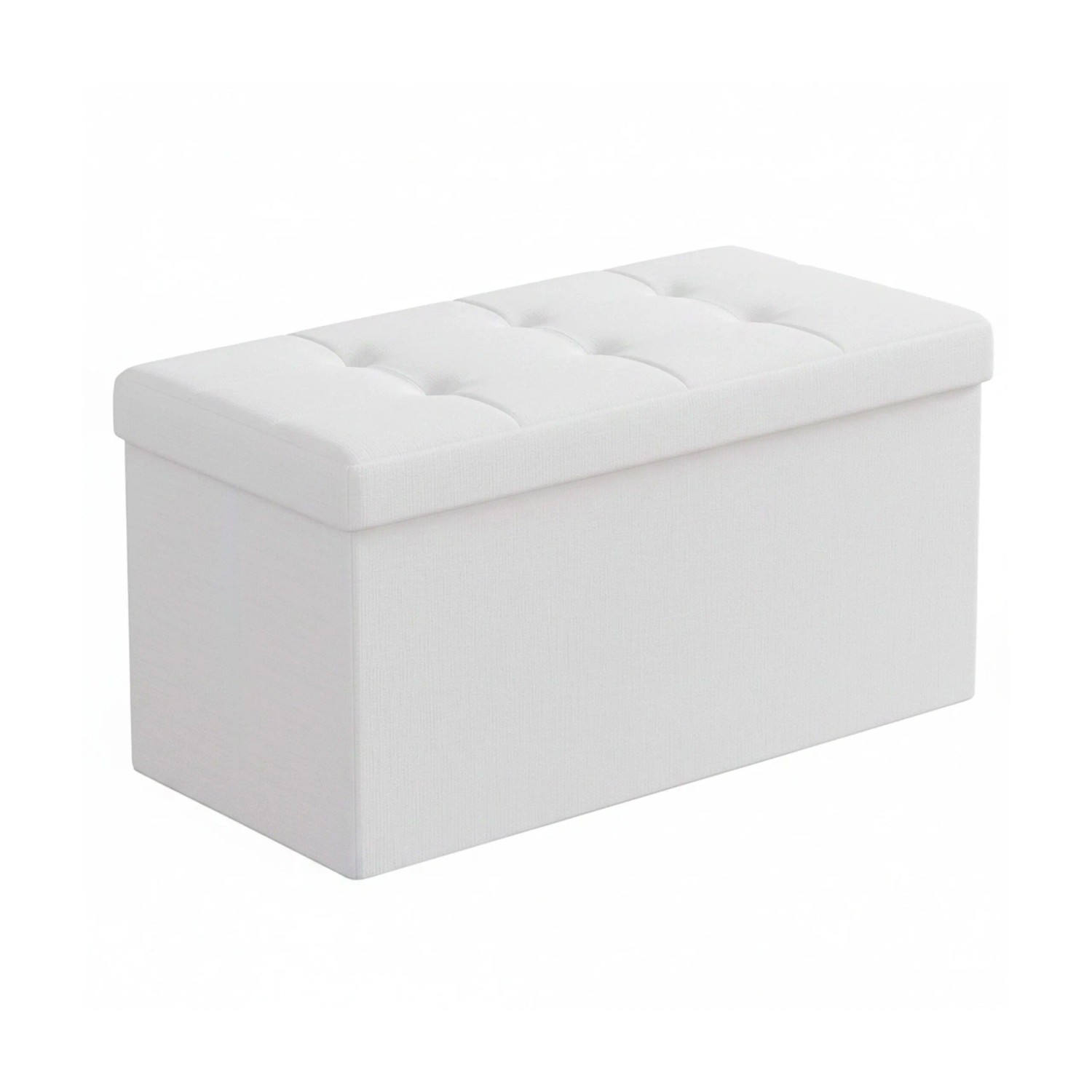 Relaxdays Sitzbank Stoff Weiß Faltbar mit Stauraum 38 cm x 76 cm x 38 cm 3,9 kg