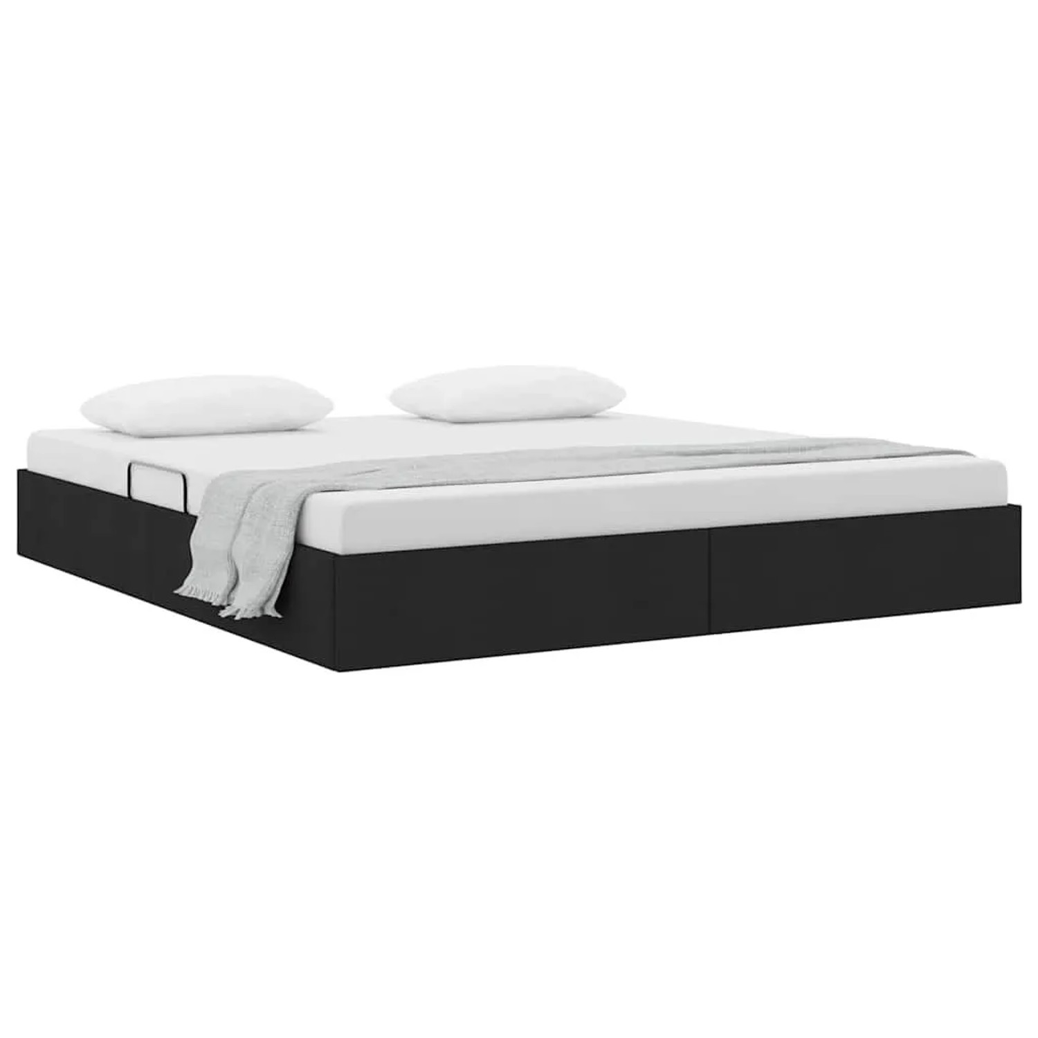 vidaXL Aufbewahrungsbett mit Kopfteil Schwarz 180 x 200 cm Stoff 3370030