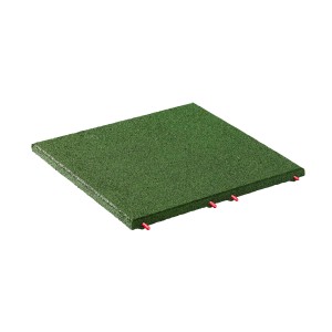 Grüne Fallschutzplatte/Elastikmatte, 50x50x3 cm, für Terrasse & Spielplatz.