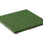 Grüne Fallschutzplatte/Elastikmatte, 50x50x3 cm, für Terrasse & Spielplatz.