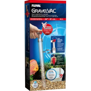 Fluval Gravel Vac Bodengrundreiniger für Aquarien bis 60cm Tiefe.
