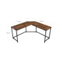 L-förmiger Vasagle Computertisch in Braun-Schwarz, 149x149x76 cm, ideal für Homeoffice.