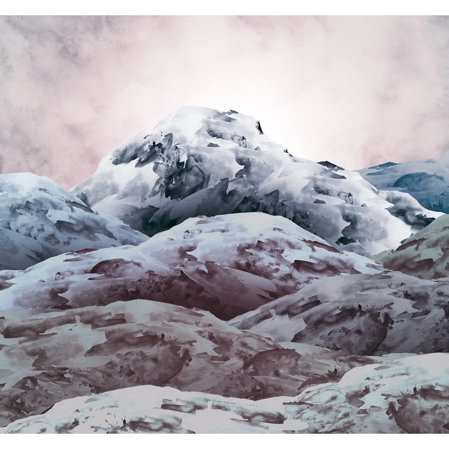 Komar Fototapete Vliestapete Shadow Mountain, glatt, bedruckt, geblümt, floral, realistisch, 300 x 280 cm
