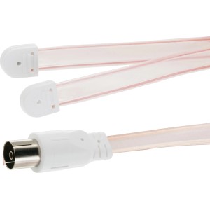 Schwaiger UKW-Wurfantenne, transparente Flachbandantenne mit IEC-Stecker für Radioempfang.