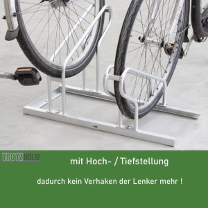 TRUTZHOLM Fahrradständer für 4 Fahrräder, Stahl, höhenversetzt für platzsparendes Parken.