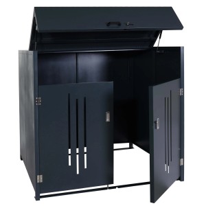 PROREGAL Mülltonnenbox 154x160x136cm Anthrazit Müllcontainerbox Industrie-Abfallcontainer