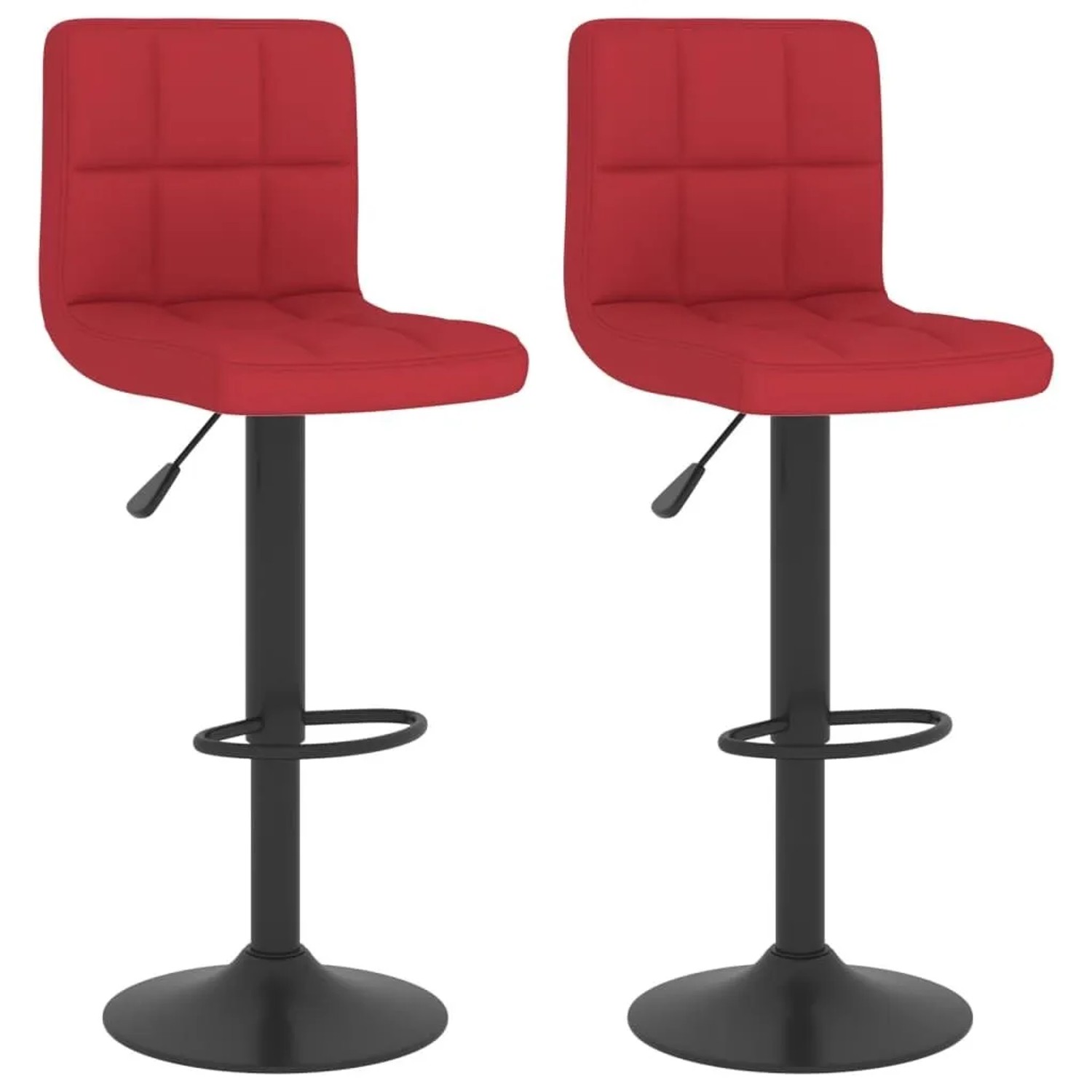 vidaXL Barhocker 2 Stk Weinrot Stoff 334290