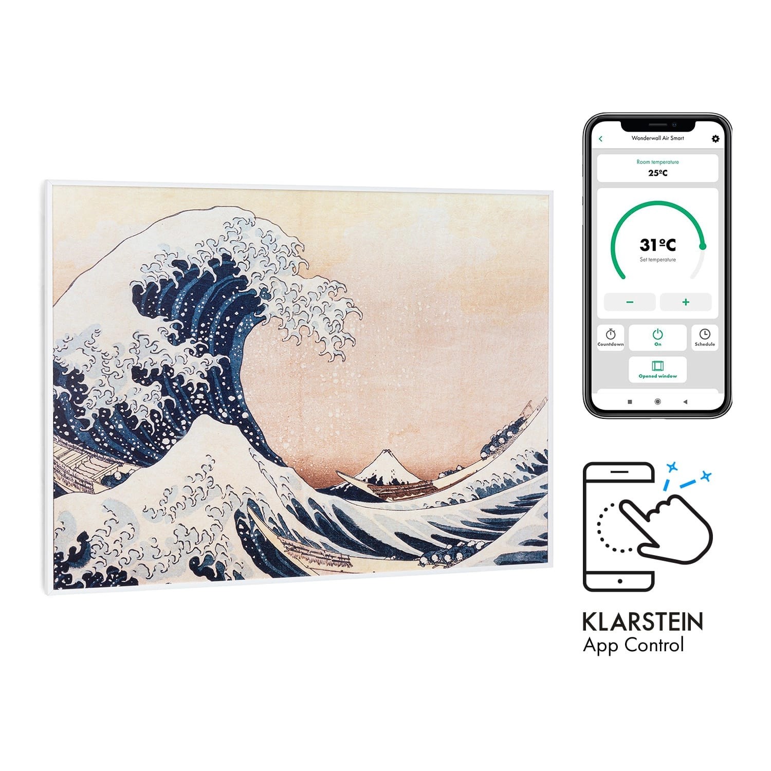 Klarstein Wonderwall Air Art Smart Infrarotheizung 80x60 cm 500 W Wandmonta günstig online kaufen