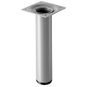 Hettich Tischbein, Ø 30 mm, 150 mm hoch, in Aluminium-Optik. Möbelbein für Tische.