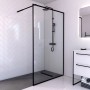 Aurlane Walk-In Glasdusche mit schwarzem Rahmen, 120x200 cm, im modernen Badezimmer.