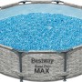 Bestway Stahlrahmenpool Steel Pro MAX, Ø 305 cm, grau, gefüllt mit Wasser.