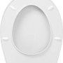 Weißer Cedo WC-Sitz aus Rezyklat mit Absenkautomatik, Ansicht von oben.