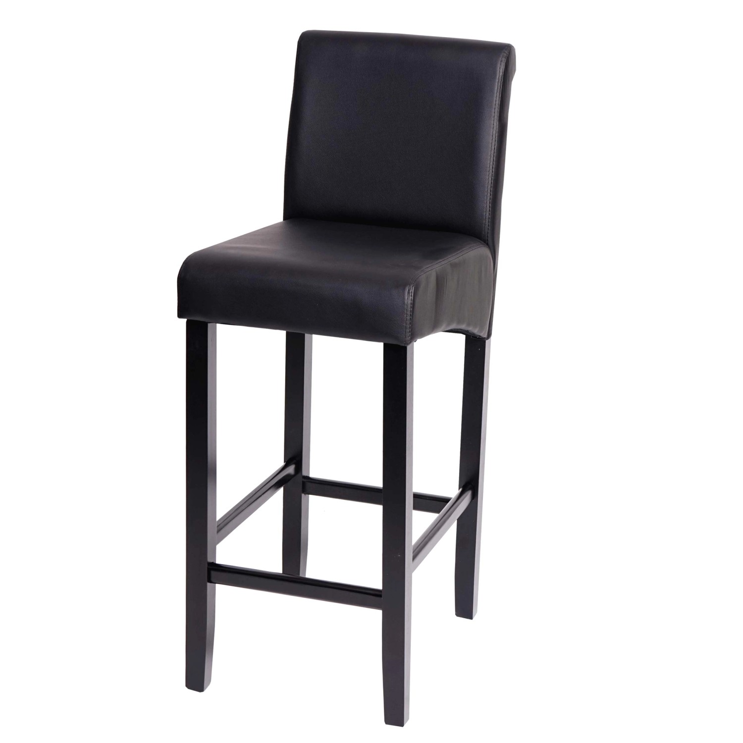 PROREGAL Barhocker Gepolstert Mit Lehne Sitzhöhe 75cm Holz Schwarz Matt Dun günstig online kaufen
